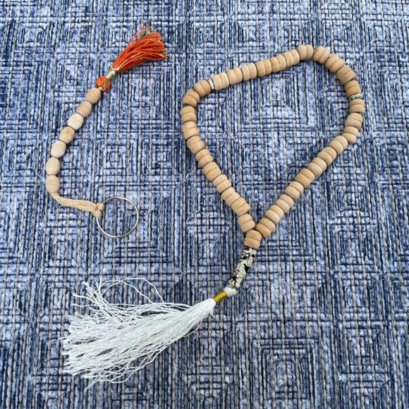Handmade Prayer Beads Tasbeeh Real Wood Key chain Tan Beads Religious Beads - Picture 4 of 11